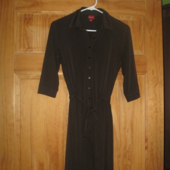Merona Brown Button Up and Tie Dress - Picture 1 of 4